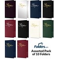 LUX Welcome Folders - Standard Two Pockets - Assorted Pack of 100, Assorted (WEL-10PACK-10)