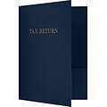 LUX 9 x 12 Tax Return Folders, Standard Two Pocket, 50/Pack, Dark Blue Linen, 50/Pack (SF101546TAX50)
