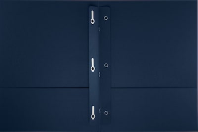 LUX 9 x 12 Presentation Folders, Standard Two Pocket w/ Brads, Dark Blue Linen, 250/Pack (SF101546TANG250)