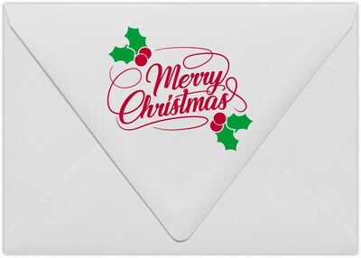 LUX A7 Contour Flap Envelopes, 5-1/4 x 7-1/4, 50/Pack, Merry Christmas on White (1880-80WMC-50)