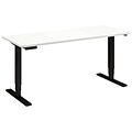 Bush Business Furniture Move 80 Series 60W x 24D Height Adjustable Standing Desk, White Installed (HAT6024WHBKFA)