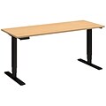 Bush Business Furniture Move 80 Series 60W x 24D Height Adjustable Standing Desk, Natural Maple Installed (HAT6024ACBKFA)