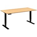 Bush Business Furniture Move 80 Series 60W x 30D Height Adjustable Standing Desk, Natural Maple Installed (HAT6030ACBKFA)