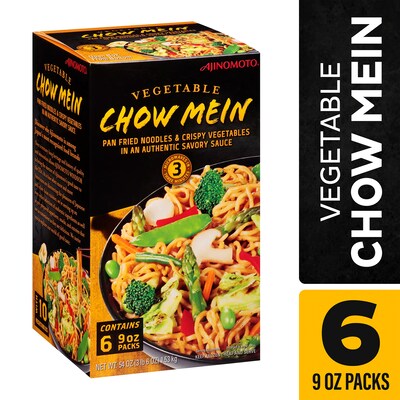 Ajinomoto Vegetable Chow Mein, Frozen, 9 oz., 6 Pack/Box (325-00010)