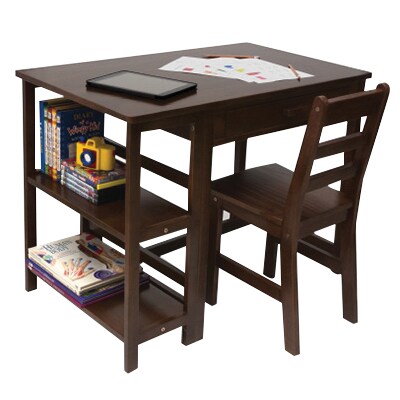 Lipper International® 584WN 36W x 22D Childs Workstation and Chair, Walnut