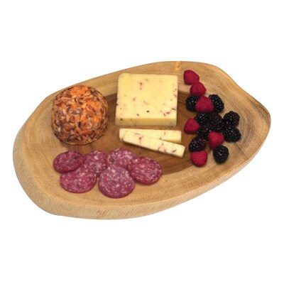 Lipper International® 1-3/4H x 13 - 14W x 11D Acacia Oblong Footed Server, Brown, (1020)