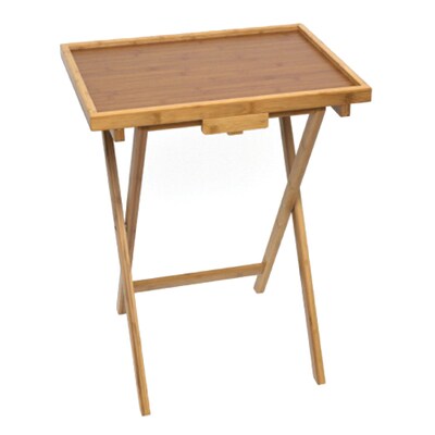 Lipper International® Lipped Snack Folding Table, Light Brown, 2/Pack (801-2)