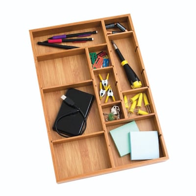 Lipper International Bamboo Adjustable Drawer Organizer, Brown (8397)