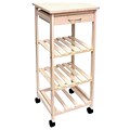 Lipper International® 33-1/2H x 14-1/2W x 14-1/2D Bamboo Space-Saving Cart with 1 Drawer, White (8914W)