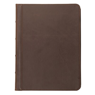 Samsill® Dark Brown Vintage Hardback Zipper Padfolio (70836)