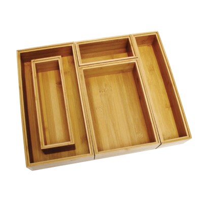 Lipper International® Bamboo 5 Piece Organizer Box Set, Brown (88005)
