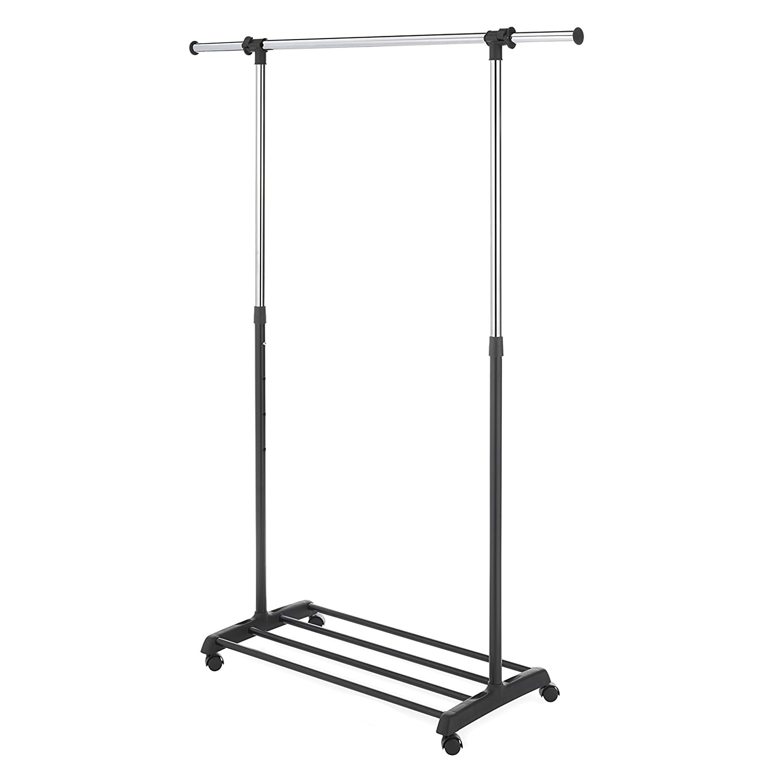 Whitmor Deluxe Adjustable Garment Rack, Black/Chrome (60215908BB)