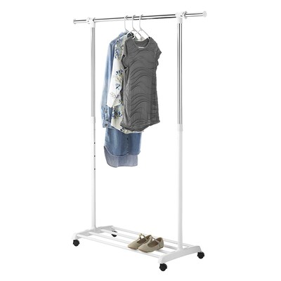 Whitmor Deluxe Adjustable Garment Rack, White/Chrome (60245908BB)