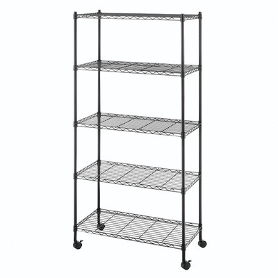 Whitmor Supreme 5-Tier 59.5 Rolling Cart, Black (6070-7666)