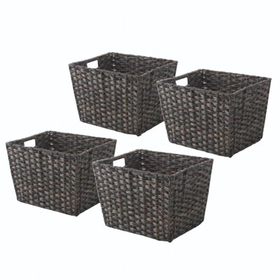 Whitmor Rattique 0.2 gal Organizer Tote Basket, Drift Wood, 4/Pack (60841054DW)