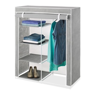 Whitmor Compact Clothes Closet, Gray/White (6091-7151)