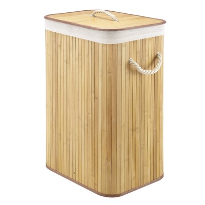 Whitmor Rectangular Bamboo Hamper with Rope Handle, Natural (6277-6702)