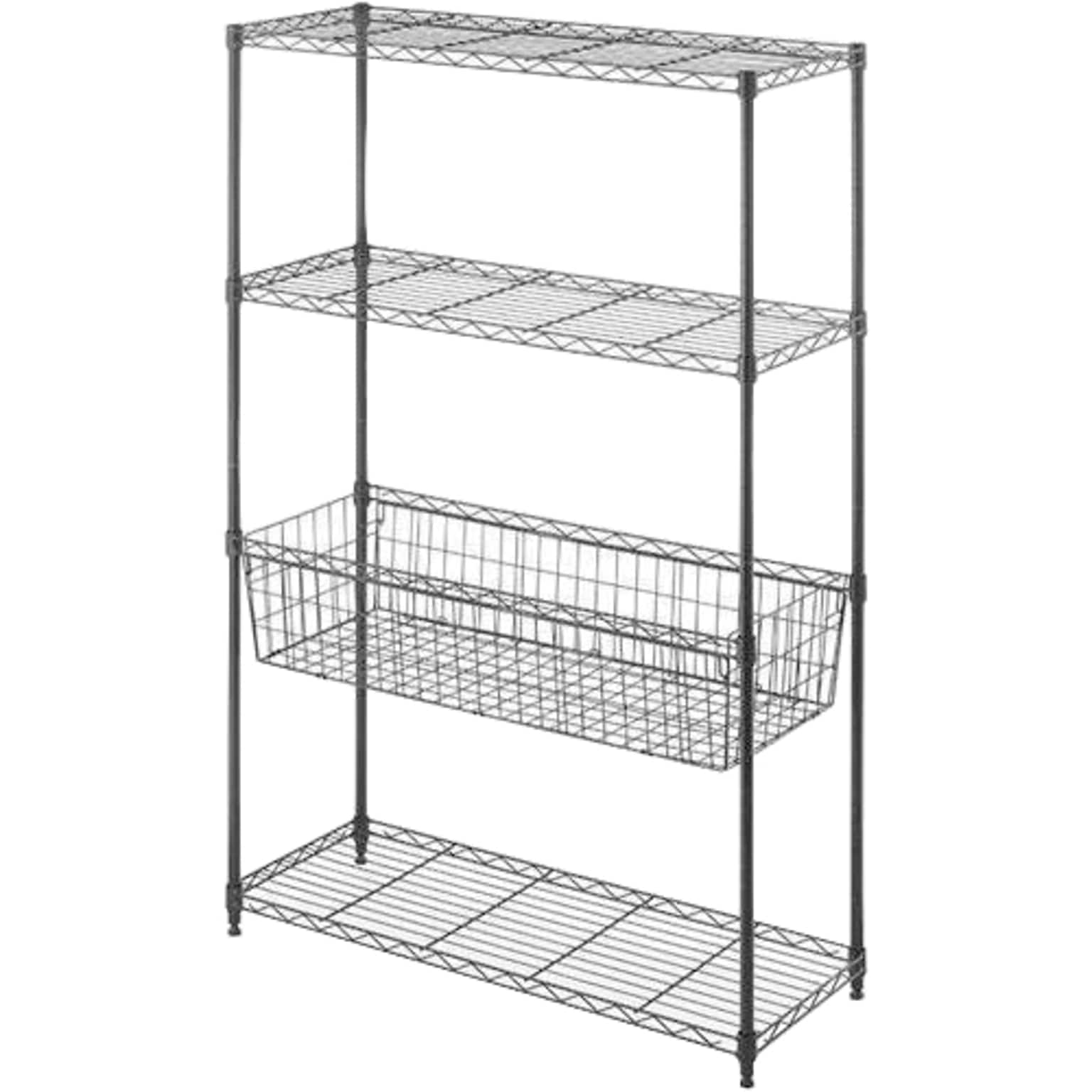 Whitmor Supreme 4-Tier 54 Storage Center Rack, Black (6310-7205)