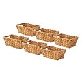 Whitmor Rattique 0.2 gal Organizer Tote Basket, Water Hyacinth, 6/Pack (608427126WH)