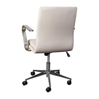 Flash Furniture James LeatherSoft Swivel Mid-Back Executive Office Chair, Taupe/Chrome (GO21111BTAUPCHR)