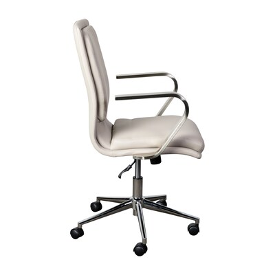 Flash Furniture James LeatherSoft Swivel Mid-Back Executive Office Chair, Taupe/Chrome (GO21111BTAUPCHR)