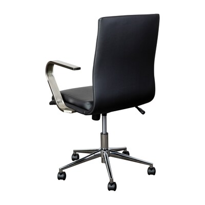 Flash Furniture James LeatherSoft Swivel Mid-Back Executive Office Chair, Black/Chrome (GO21111BBKCHR)