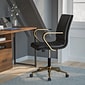 Flash Furniture James LeatherSoft Swivel Mid-Back Executive Office Chair, Black/Gold (GO21111BBKGLD)