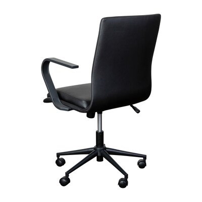 Flash Furniture James LeatherSoft Swivel Mid-Back Executive Office Chair, Black/Black (GO21111BBKBK)