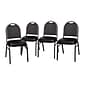 Flash Furniture HERCULES Series Vinyl/Metal Banquet Dome Back Stacking Chairs, Black/Silver Vein, 4 Pack (4NGZG10006BKSLV)