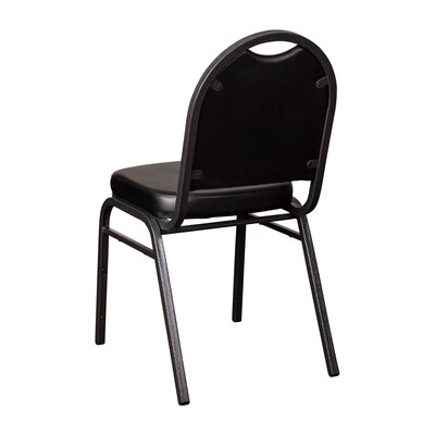 Flash Furniture HERCULES Series Vinyl/Metal Banquet Dome Back Stacking Chairs, Black/Silver Vein (NGZG10006BKSLV)