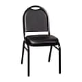 Flash Furniture HERCULES Series Vinyl/Metal Banquet Dome Back Stacking Chairs, Black/Black (NGZG1000