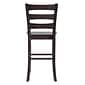 Flash Furniture Liesel Rustic Solid Wood Ladder Back Bar Height Stool, Gray Wash Walnut, 2 Pieces (ESSTBN529GY2)