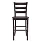 Flash Furniture Liesel Rustic Solid Wood Ladder Back Bar Height Stool, Gray Wash Walnut, 2 Pieces (ESSTBN529GY2)