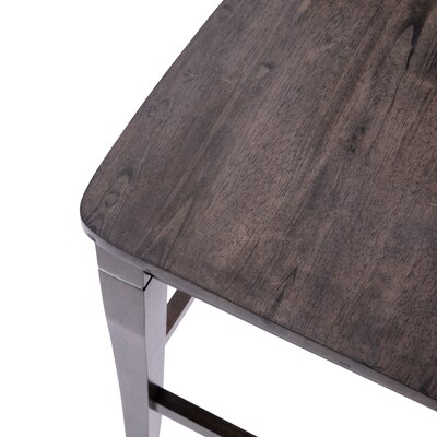 Flash Furniture Gwendolyn Rustic Solid Wood Designer Back Counter Height Stool, Gray Wash Walnut, 2 Pieces (ESSTBN124GY2)