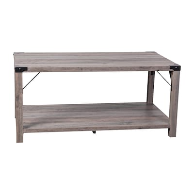 Flash Furniture Wyatt 40 x 22 2-Tier Coffee Table, Gray Wash (ZG037GY)