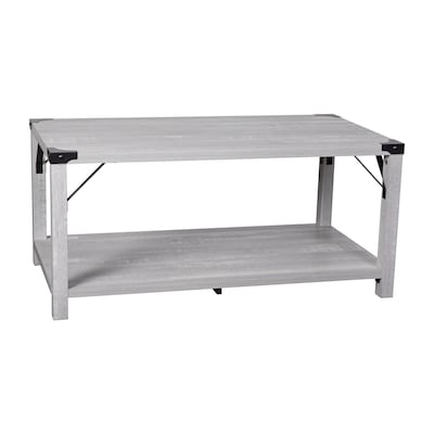 Flash Furniture Wyatt 40 x 22 2-Tier Coffee Table, Aspen Gray (ZG037LTGY)