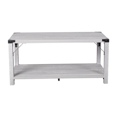 Flash Furniture Wyatt 40" x 22" 2-Tier Coffee Table, Aspen Gray (ZG037LTGY)