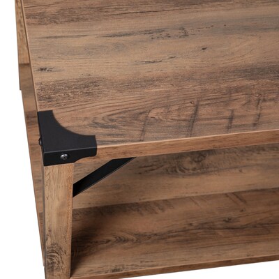 Flash Furniture Wyatt 40" x 22" 2-Tier Coffee Table, Rustic Oak (ZG037OAK)