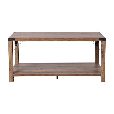Flash Furniture Wyatt 40" x 22" 2-Tier Coffee Table, Rustic Oak (ZG037OAK)