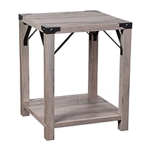 Flash Furniture Wyatt 17.5 x 17.5 2-Tier End Table, Gray Wash (ZG036GY)