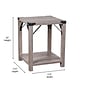 Flash Furniture Wyatt 17.5" x 17.5" 2-Tier End Table, Gray Wash (ZG036GY)