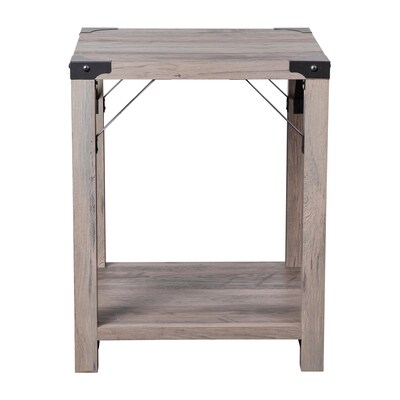 Flash Furniture Wyatt 17.5" x 17.5" 2-Tier End Table, Gray Wash (ZG036GY)