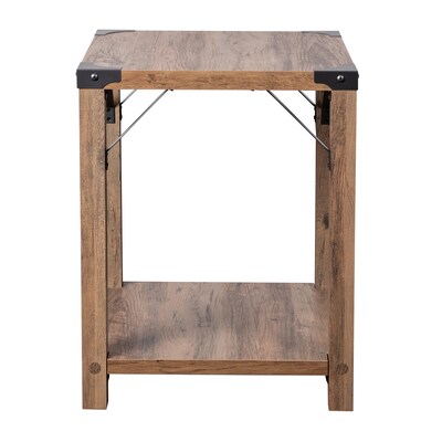 Flash Furniture Wyatt 17.5" x 17.5" 2-Tier End Table, Rustic Oak (ZG036OAK)