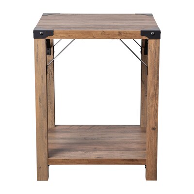 Flash Furniture Wyatt 17.5" x 17.5" 2-Tier End Table, Rustic Oak (ZG036OAK)