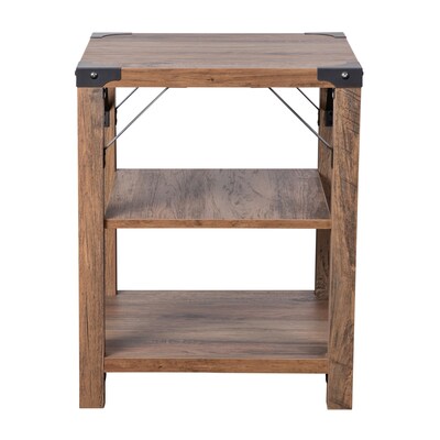 Flash Furniture Wyatt 17.5" x 17.5" 3-Tier End Table, Rustic Oak (ZG035OAK)