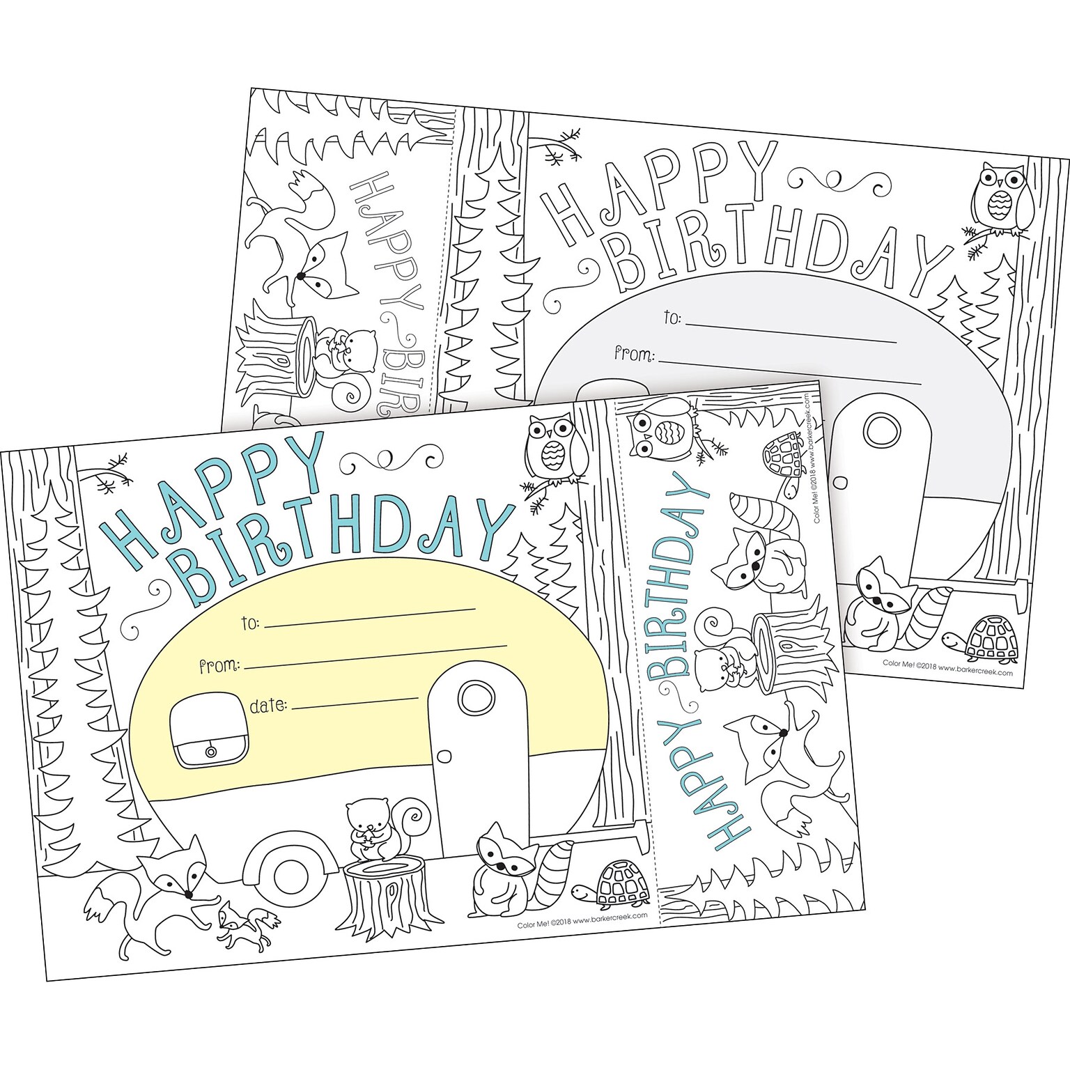 Barker Creek Color Me! Happy Birthday Awards & Bookmarks Set, 8.5 x 5.5”, Multicolored, 30/Pack (BC427)
