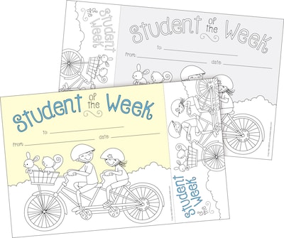 Barker Creek Color Me! Student of the Week Awards & Bookmarks Set, 30/Pack (BC430)