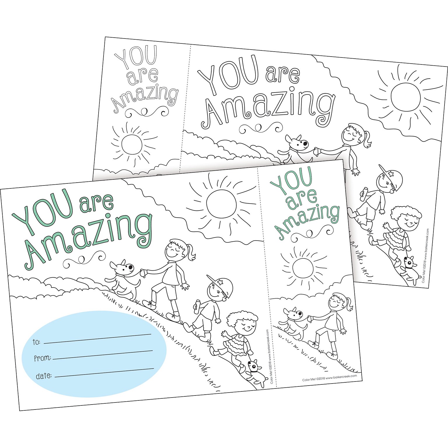 Barker Creek Color Me! You Are Amazing Awards & Bookmarks Set, 8.5 x 5.5”, Multicolored, 30/Pack (BC431)