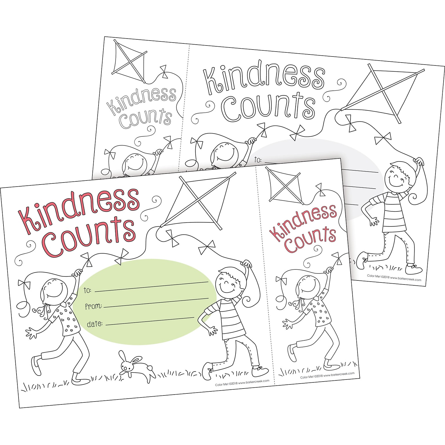 Barker Creek Color Me! Kindness Counts Awards & Bookmarks Set, 30/Pack (BC432)