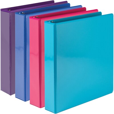 Samsill Durable View Ring Binders 3 Round Ring, Assorted Color, 4 Pack (MP46459)